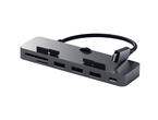 USB Хъб Satechi Aluminum TYPE-C CLAMP PRO Hub (3x USB 3.0,MicroSD) - Space Gray