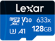 Карти памет 128GB Lexar® High-Performance 633x microSDXC™ UHS-I с SD адаптер, C10 A1 V30 U3