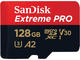 Карти памет 128GB microSDHC SanDisk Extreme Pro UHS-I V30 Adapter