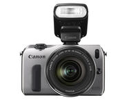 Mirrorless Canon EOS M с обектив 18-55mm и светкавица Speedlite 90EX