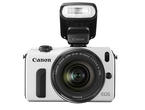Mirrorless Canon EOS M с обектив 18-55mm и светкавица Speedlite 90EX