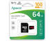 Карти памет 64GB Apacer microSDHC/SDXC UHS-I U1 V10 A1 (R100 MB/s)